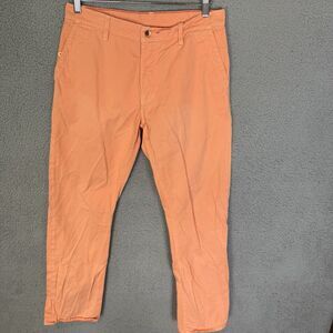 Raleigh Denim Pants Mens 30x29 Orange Jones Chino‎ Straight Leg Classic
